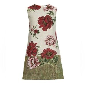 Oscar de la Renta Peony Jacquard Shift Dress